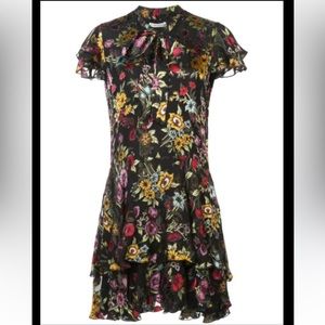 Alice + Olivia Moore Ruffle Tiered Floral Dress Size 8